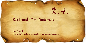 Kalamár Ambrus névjegykártya
